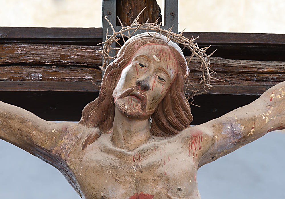 Christ on the cross in Santa Maria delle Palate at Halaesa Arconidea, Sicily