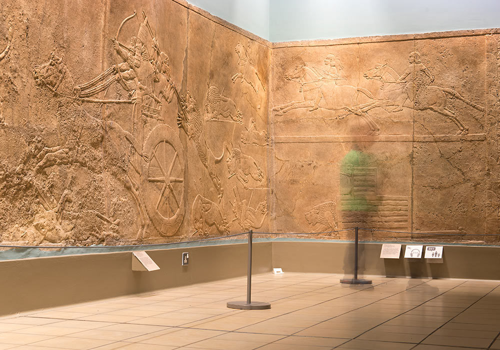Assyrian Lion Hunt Reliefs at British Museum, London
