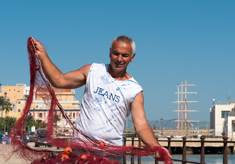 fisherman in Trapani, Sicily