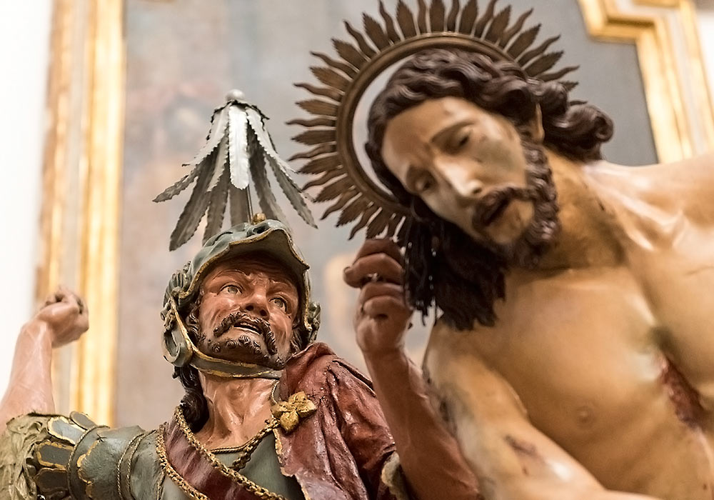 La flagellazione: The flagellation of Christ (detail), one of the many sculptures used in the "Misteri" processions on Good Friday in Trapani.