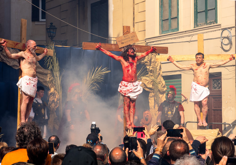 reenactment of the crucifixion