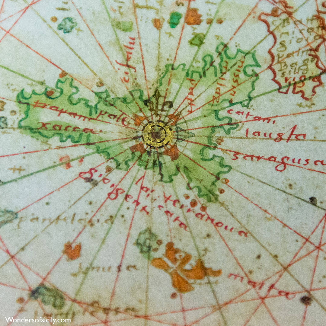 17th century map of Sicily