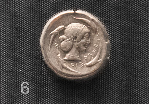 Silver tetradrachm coin, Siracusa, about 470 BC. British Museum