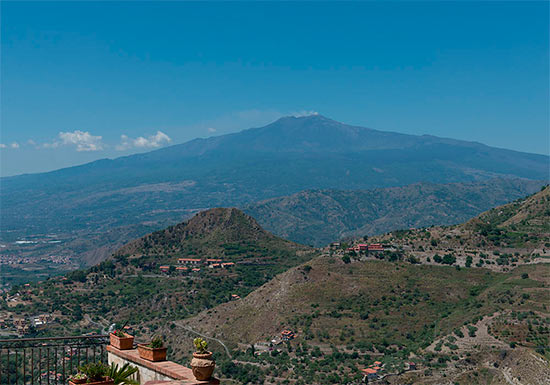 Mount Etna seen from Castelmola