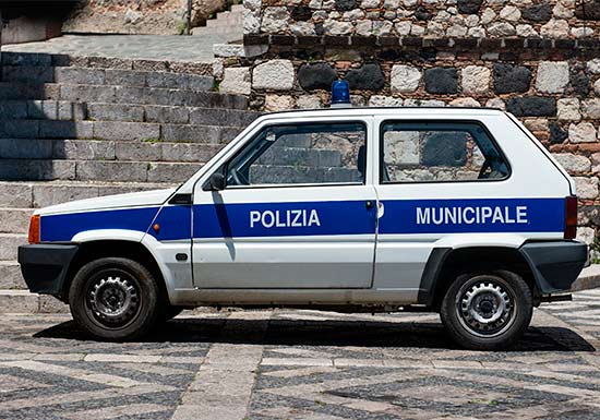 police car in Castelmola