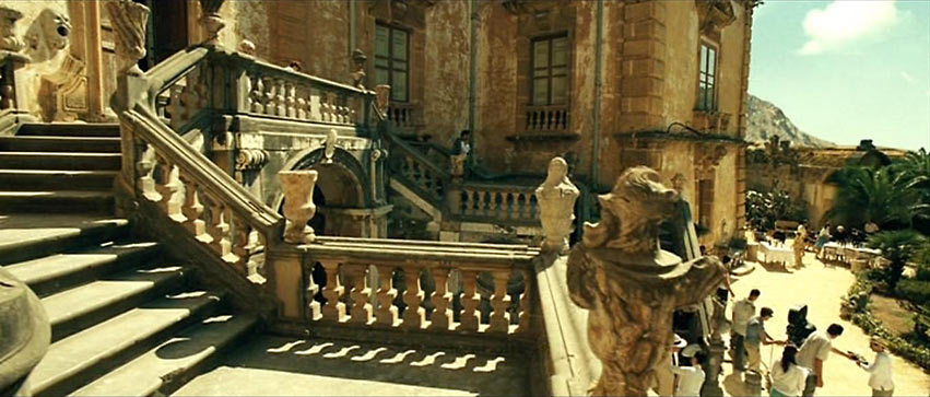 Villa Palagonia's double flight of stairs
