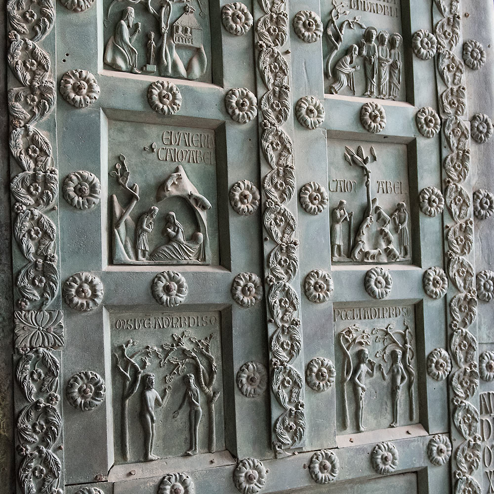 Bronze West Door, Monreale Cathedral, Sicily, by Bonanno da Pisa (c. 1186)