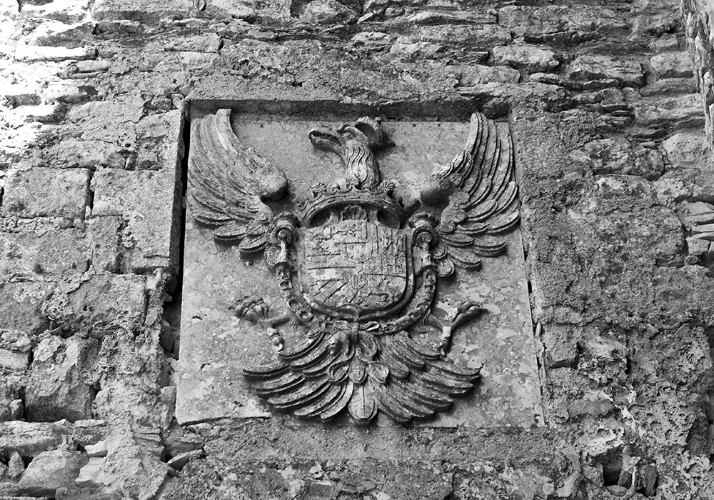 Coat of arms of the Spanish emperor Charles V,  Castello di Venere, Erice