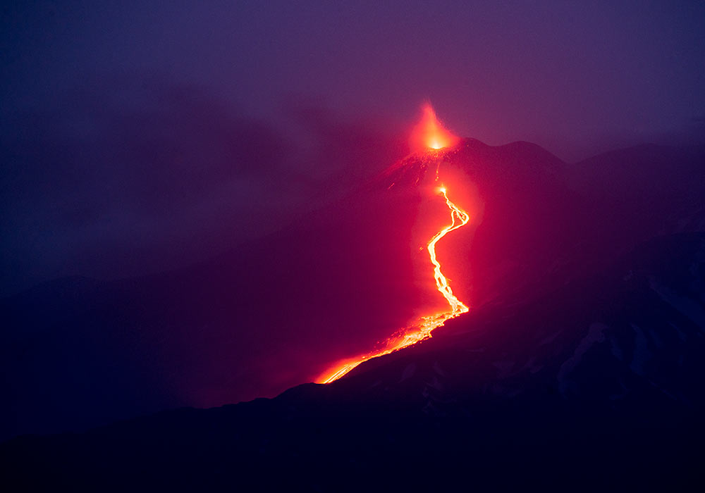 Lava on Mount Etna
