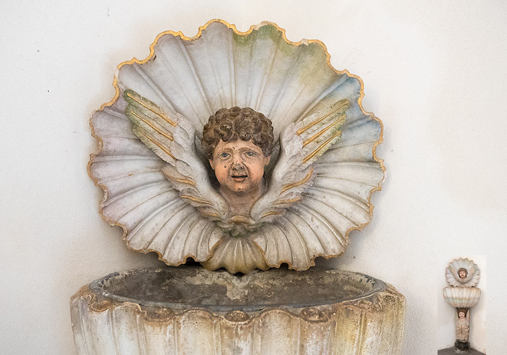 baptismal font in the church S. Maria dell'Annunziata (15th - 18th century) in Modica