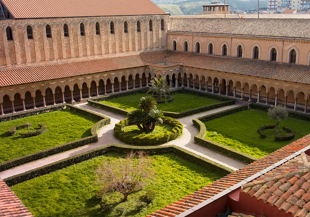 Monreale cloister seen from the roof
