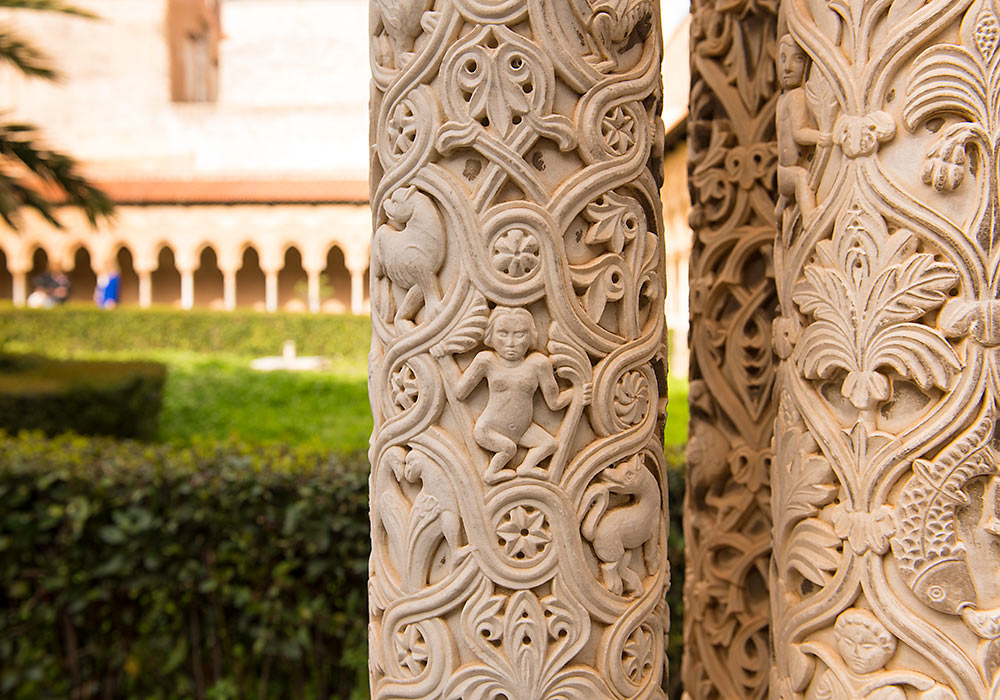 Capital, the Benedictine Cloister, Monreale