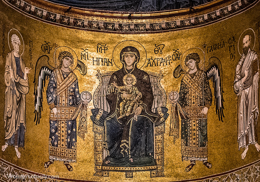 Monreale Cathedral: The Virgin and Child enthroned.