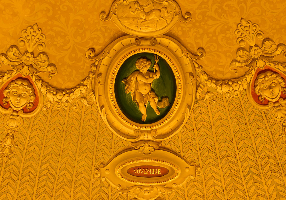 Noto: trompe l'oeil in the Hall of mirrors (Sala degli Specchi) in Palazzo Ducezio, Noto, Sicily