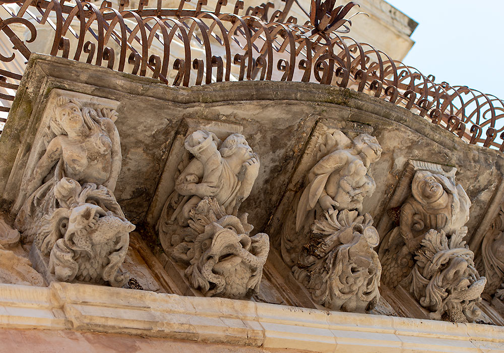 baroque balcony in Ragusa Ibla