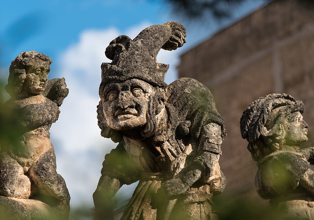 Monsters on the wall at Villa Palagonia.  Photo: Per-Erik Skramstad