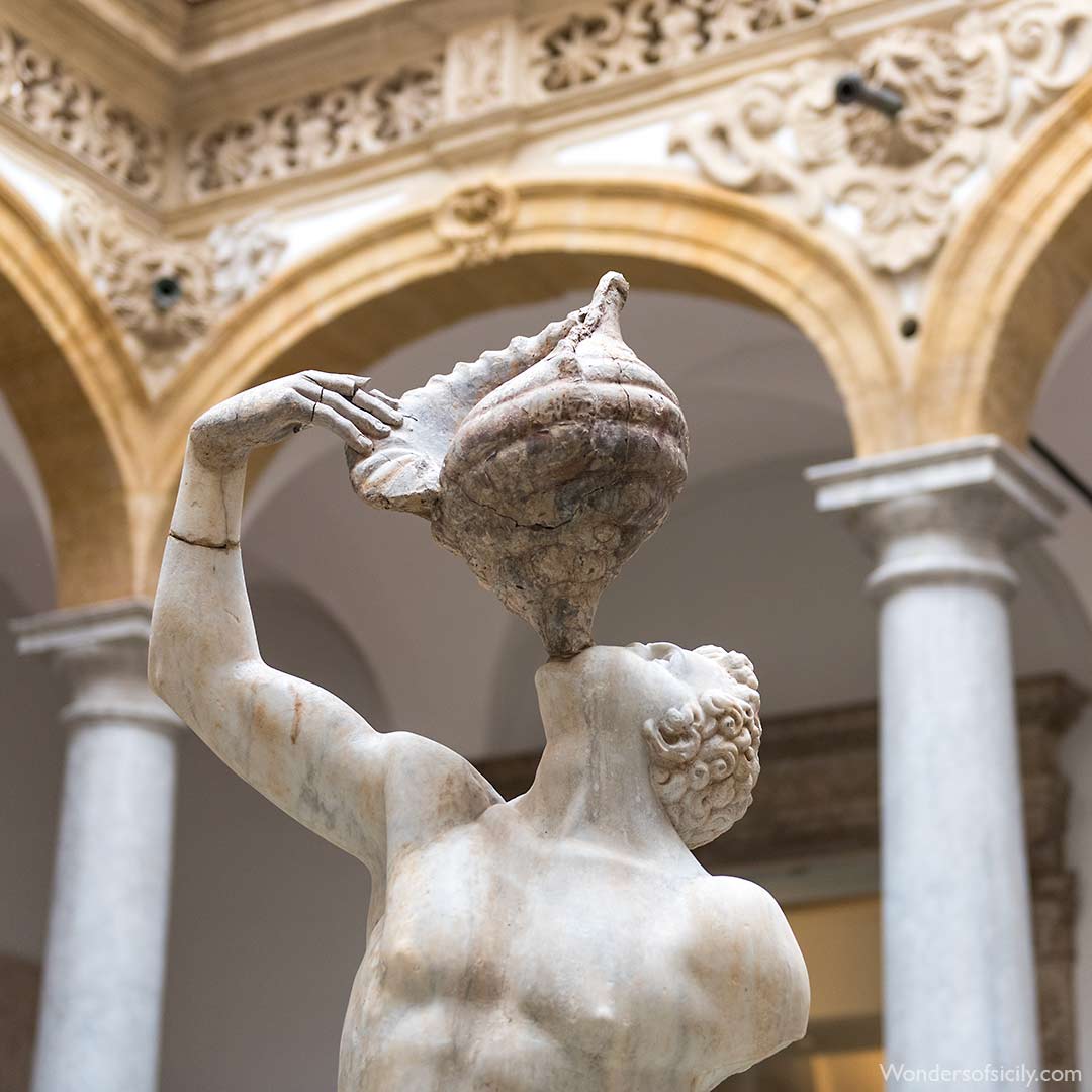 fountain in the archeological museum in Palermo