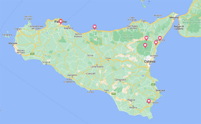 Map: Where was The White Lotus season 2 filmed?. Filming locations of The White Lotus in Sicily