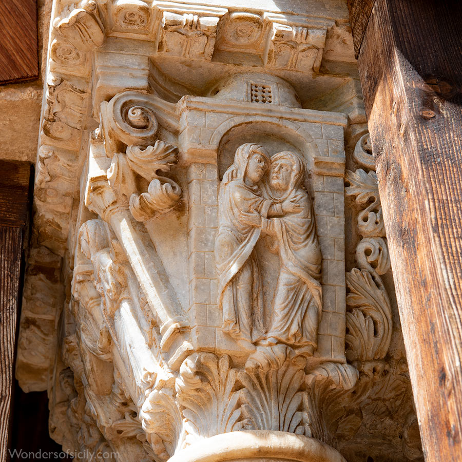 The Visitation: Elizabeth and Mary, Monreale cloister