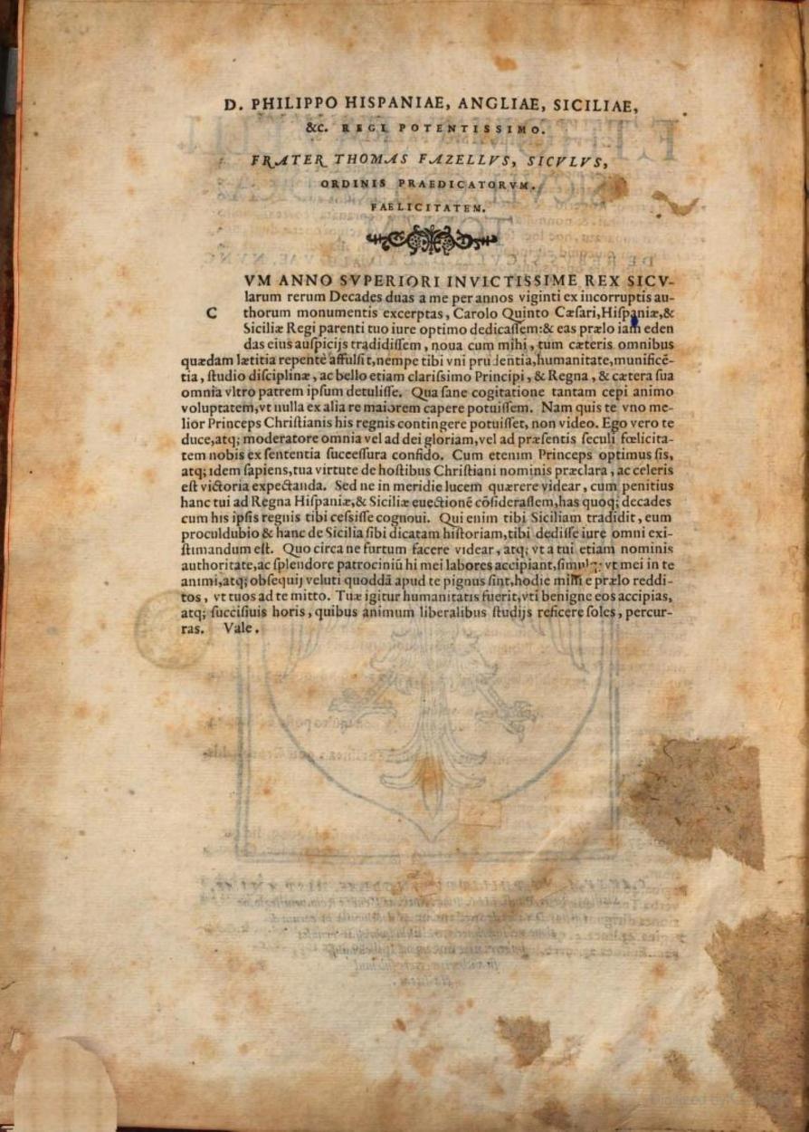 Tommaso Fazello (1498–1570) – De Rebus Siculis Decades Duae (1558)